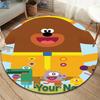 Hey Duggee Custom Name Round Area Rug,Carpet Rug for Living Room Bedroom Sofa Playroom Decor,Non-slip Floor Mat