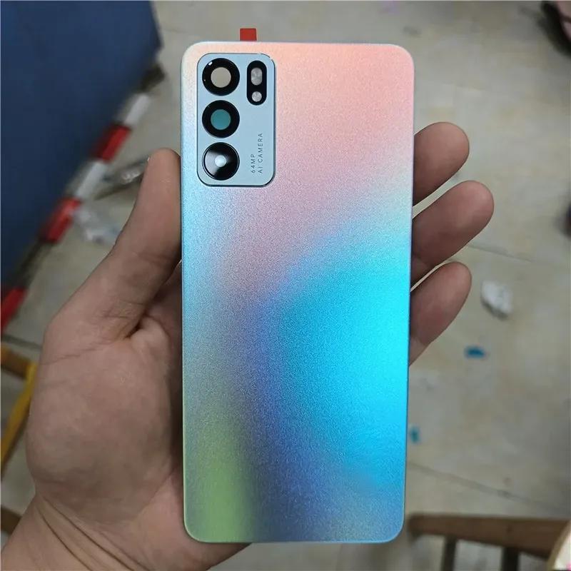 Для OPPO Reno 6 5G Задняя крышка аккумулятора Для OPPO Reno 6 Задняя стеклянная крышка Задняя панель корпуса