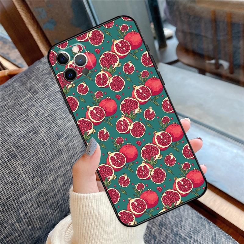 Чехол для телефона с изображением красного граната (фрукт) для iPhone 16 15 13 12 11 14 Pro Max 12 13 mini XR 15 16 Plus 16e Защитный корпус
