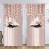 Shining Golden Eyelashes Decoration 3D Printing Shade Curtain Set Waterproof Fabric Washable Bedroom Hook Accessories