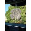 Silver Clover Full Stone Rearview Mirror Ornament