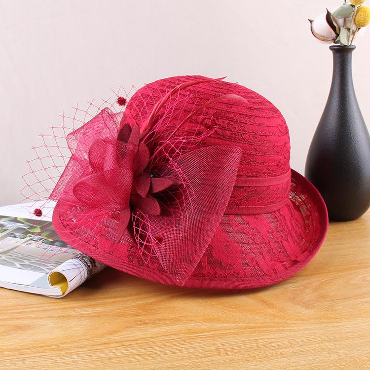 Temperament Flower Lace Top Hat Ladies Summer Sun Hat Fashion Dome Versatile Curling Basin Hat