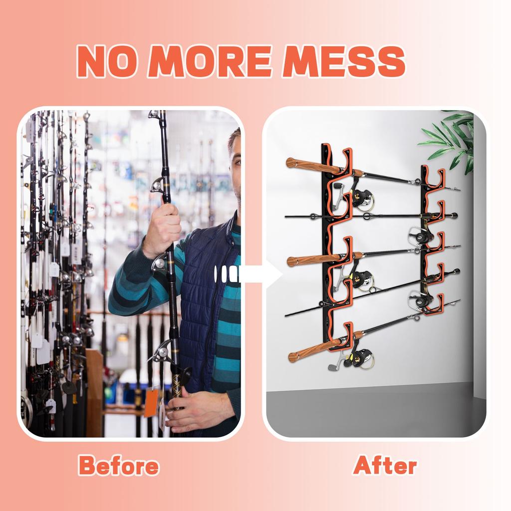 H5 настенная или потолочная стойка для удочек с мягкими защитными накладками, ящик для хранения удочек