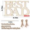 J1UL1N 120Pcs Best DAD Unfinished Wood Crafts, Gift Tags With String For Father's Day Gifts, Dad's Birthday Party Decorations