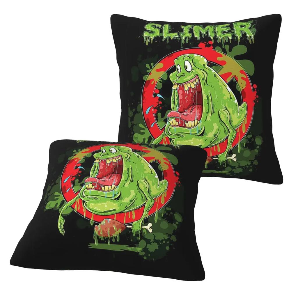Ghostbusters Slimer 2 Pcs Square Pillowcase Pillow Cover Cushion Decor Comfort Throw Pillow For Home Bedroom