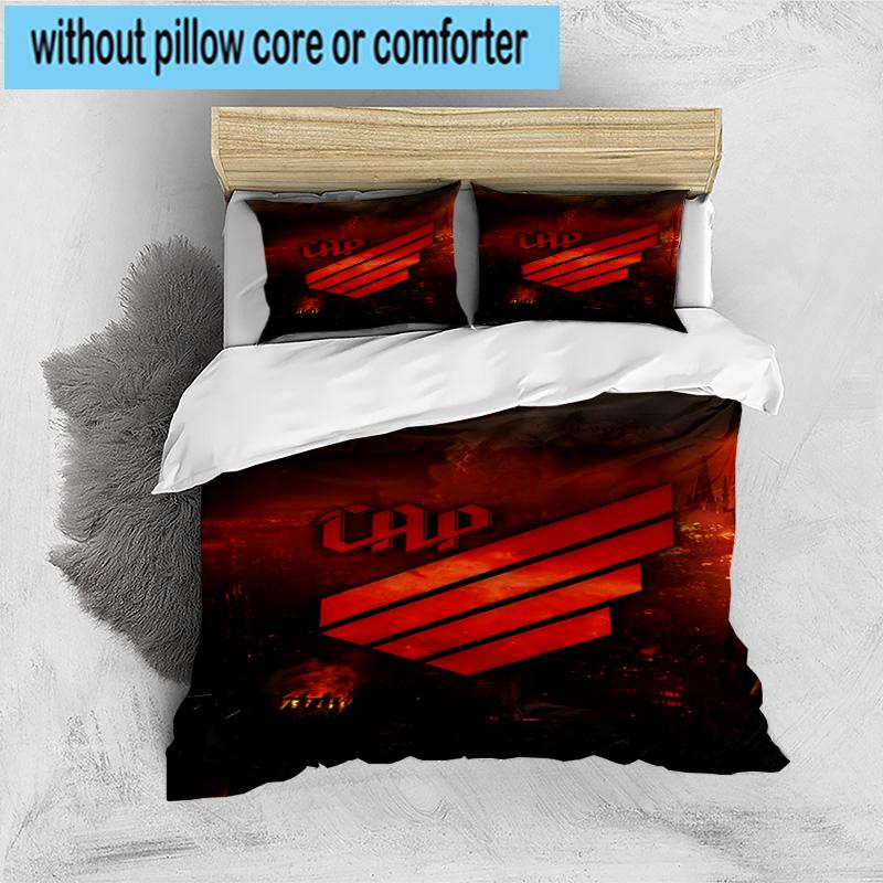 3pcs Athletico Paranaense Printed Bedding Set Duvet Cover Closure Includes 1 Duvet Cover & 2 Pillowcases Bedding Sets Home Decor Gifts
