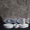 New Small Fish Candle Holder Mould Fish Wax Candle Fish Candle Holder Base Stand Plaster Ornament Drip Glue Mirror Silicone Mold