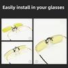 Non-polarized Ultralight Small Clip On Sunglasses Anti-glare Men Day Night Vision Lens Car Driving Glasses