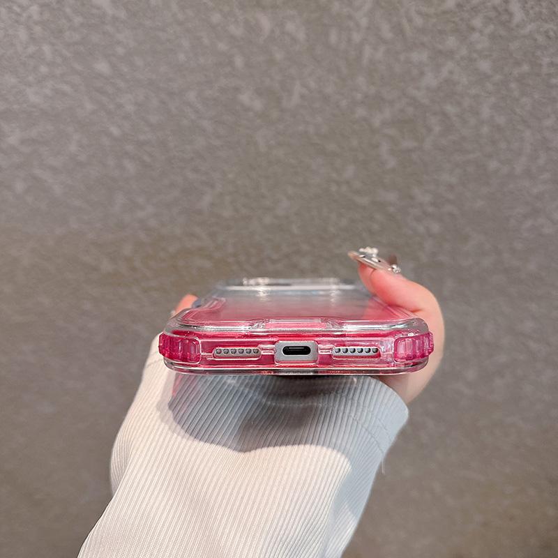 2in1 Gradient Transparent Phone Case For iPhone 17 Air 16 15 14 Plus 13 12 11 Pro Max Shockproof Bumper Hard Back Cover