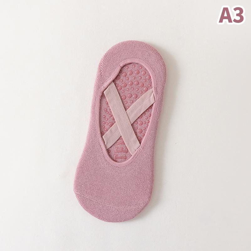 Women Breathable Towel Bottom Yoga Socks Silicone Non-Slip Bandage Pilates Sock Ladies Ballet Dance Fitness Workout Cotton Socks