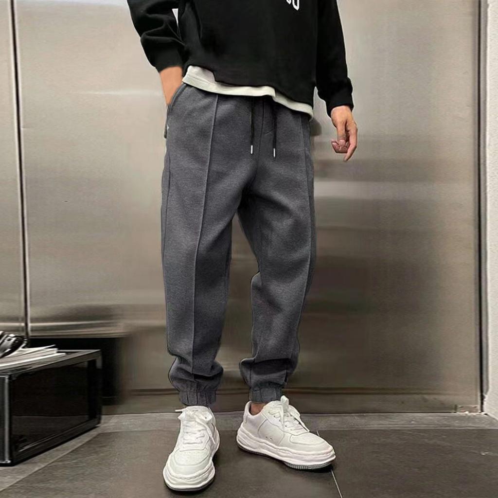 Мужские повседневные спортивные штаны с завязками и широкими штанинами