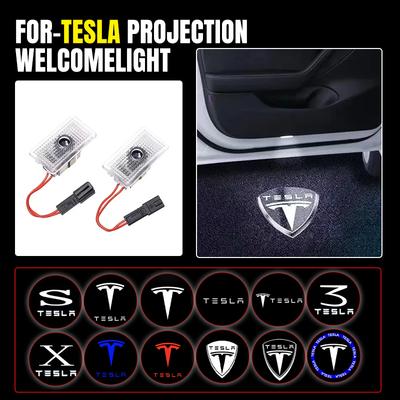 AAAIS1 Автомобиль для Model Y 3 S X Дверь Светодиодный Проектор Логотипа Подсветка Лужи Супер Яркий Приветственный Свет Лазерная Тень Свет Аксессуары