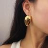 Metal Smooth Surface Exaggerated Large Earrings Women'S Light Luxury Niche High-End Sense Unique Temperament Stud Earrings Gold Earrings