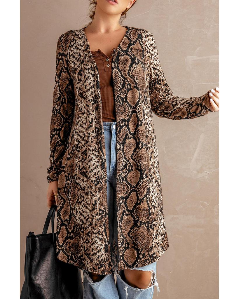 Azura Exchange Длинный кардиган со змеиным принтом