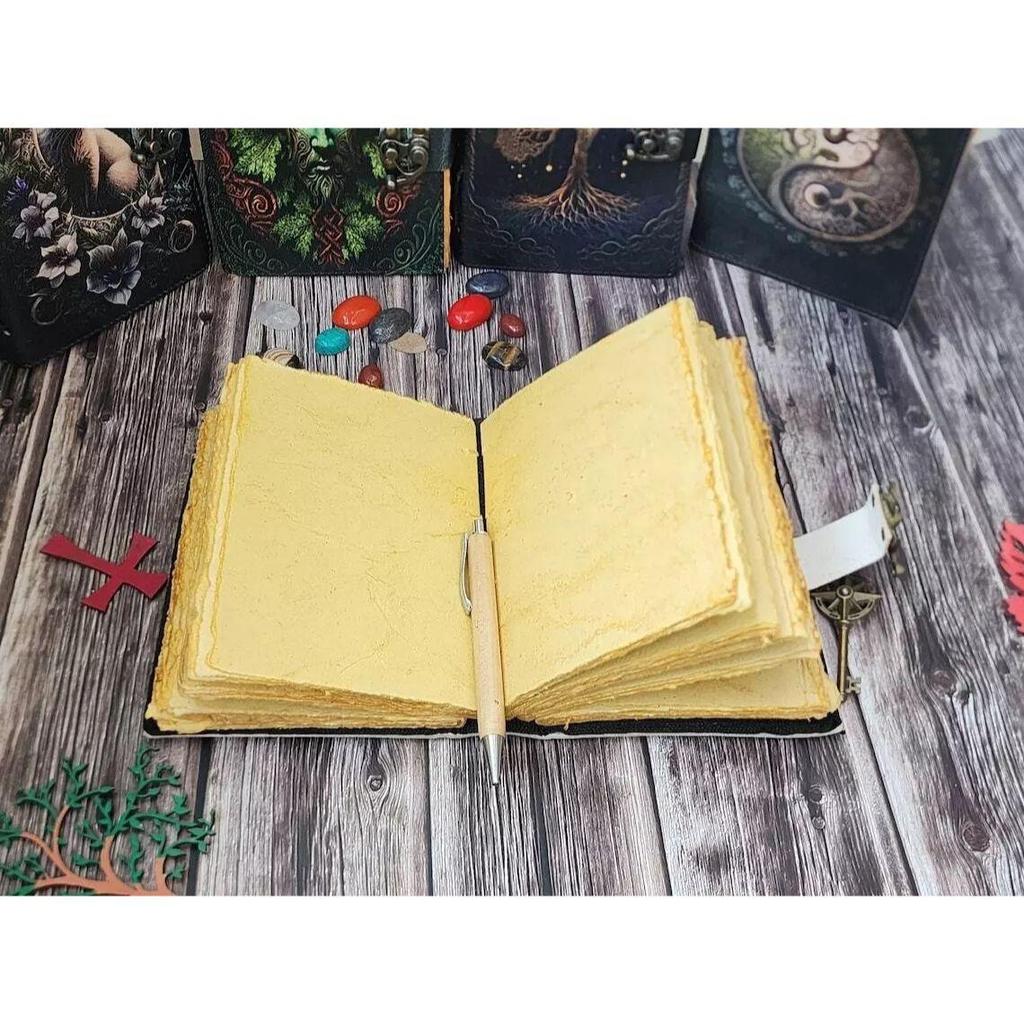 Sun Moon Vintage Book for Men Women 200 Handmade Paper with Lock for Traveling