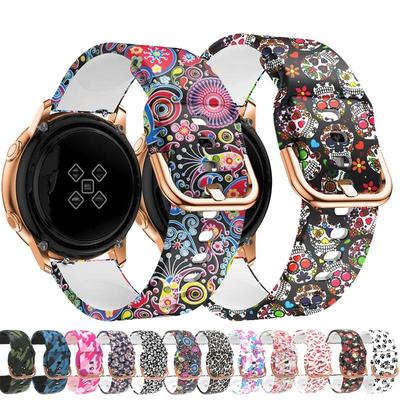Силиконовый ремешок 20 мм 22 мм для Samsung Galaxy Watch Gear S3 Active 2, ремешок в стиле граффити для часов Garmin, moto 360, HuaMi Amazfit bip, ремешок для часов Huawei
