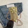 Flower Woven Bag with Simple Texture and New Trend Summer Mobile Phone Bag Women's Bag Shoulder Messenger Bag