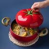 Nonstick Soup Pot Milk Pot Pasta Can Tomato-Shaped Cocotte Cooking Pot for Stewing Frying And Poaching