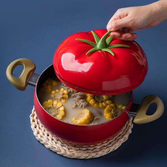 Nonstick Soup Pot Milk Pot Pasta Can Tomato-Shaped Cocotte Cooking Pot for Stewing Frying And Poaching