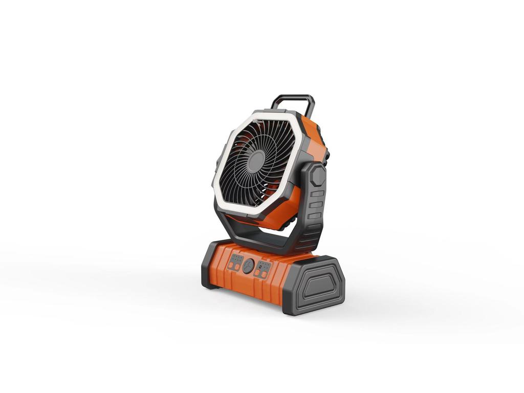 Portable Outdoor Camping Fan with Light, Remote Control, Dual Hooks, and Large-Capacity Power Bank