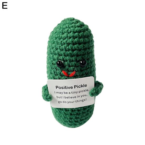 Симпатичная пряжа вязаная кукла-картошка-игрушка с позитивной картой Мини-улыбающийся лимон и огурец Кимчи Ручная тканая кукла Орнамент Брелок Украшение рюкзака