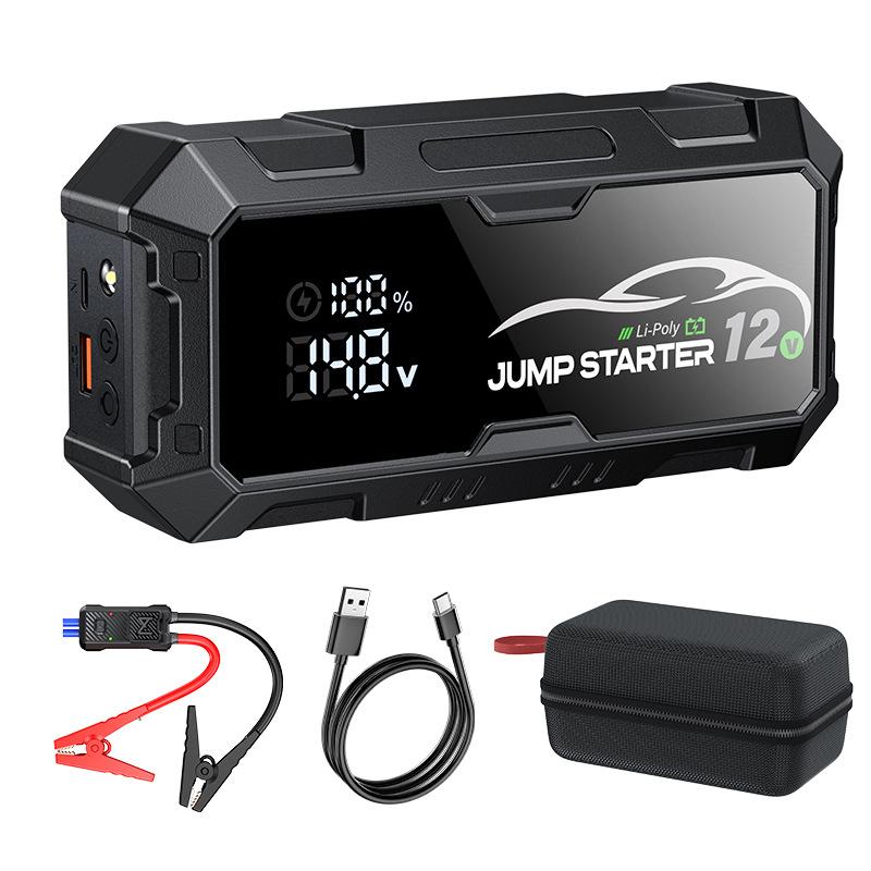 Портативный автомобильный аварийный пусковой power bank 12В, автомобильный пуско-зарядное устройство со встроенным компрессором для накачки шин автомобилей