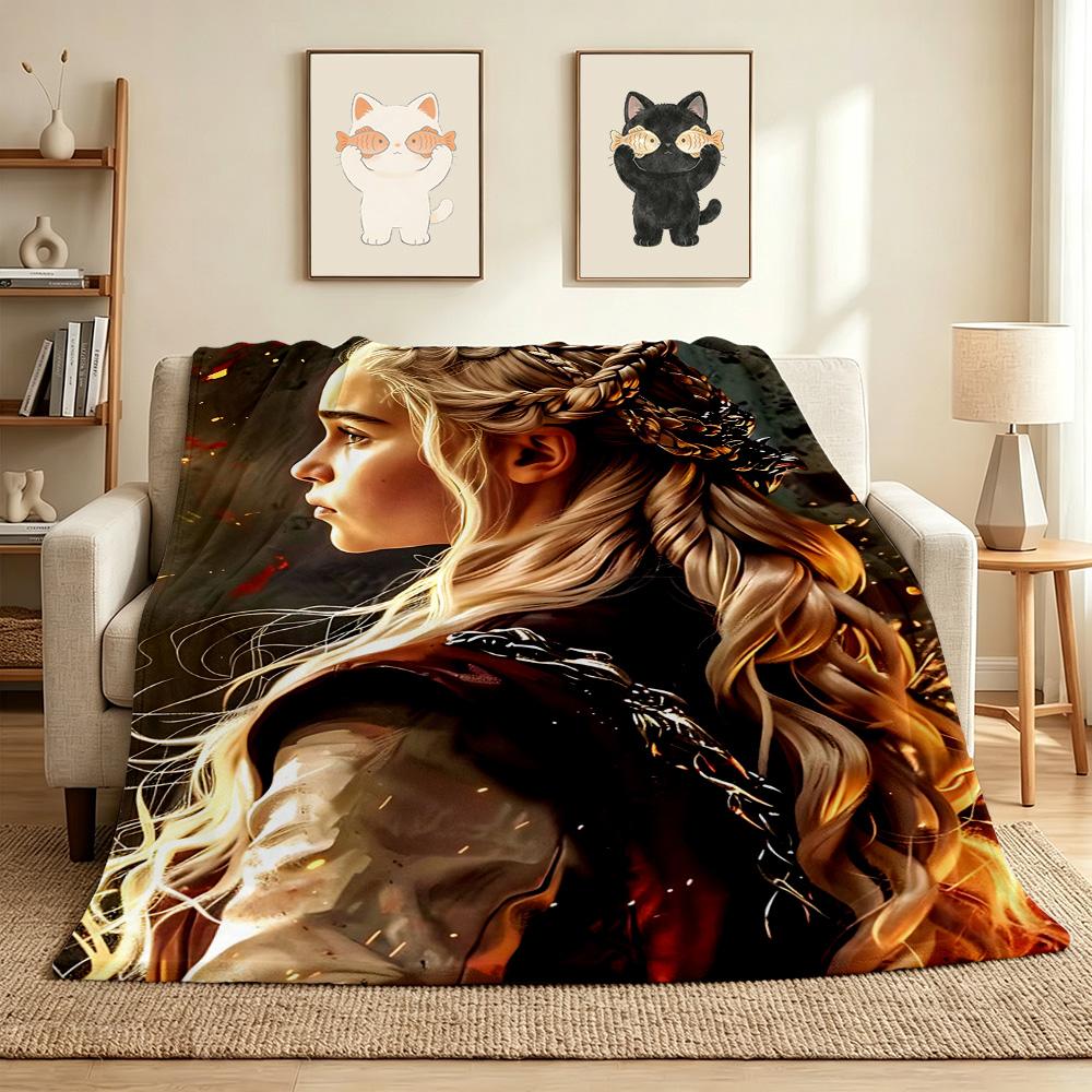 Fantasy Warrior Flannel Blanket Throw Blanket Soft Warm Sofa Bed Camping Home Decor Unique Christmas Gift C9211372