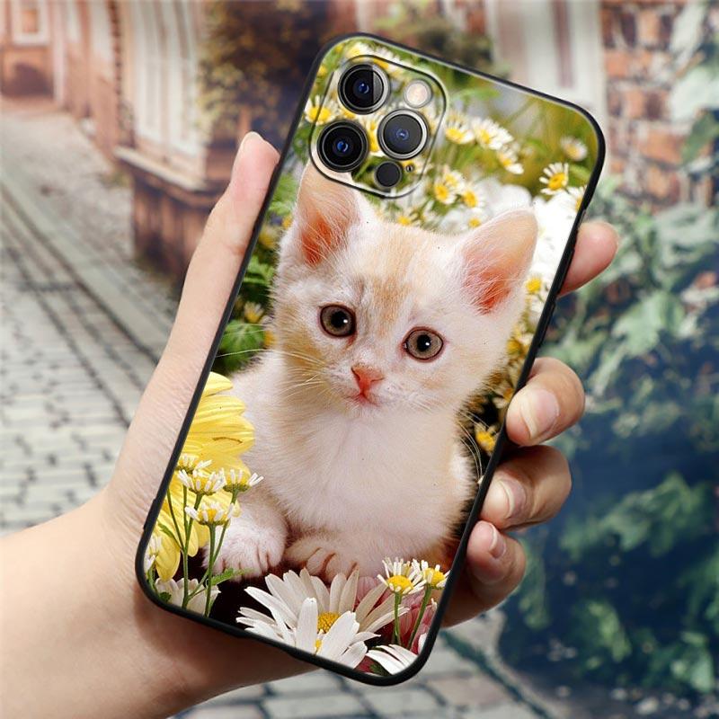 Чехол Apple для iPhone 11 12 13 mini Pro Max XS X XR 7 8 6 plus SE 2020, мягкие силиконовые чехлы, чехол с милым мультяшным котом, цветком, животным