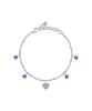 Steel Love Bracelet With Clear And Tanzanite Crystal LPS05ASD42 For Women