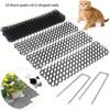 20Pcs 13cmx49cm Garden Prickle Strip Dig Stop Cat Repellent Deterrent Mat Spike Portable Anti-Cat Dog Outdoor Garden Staples Pegs