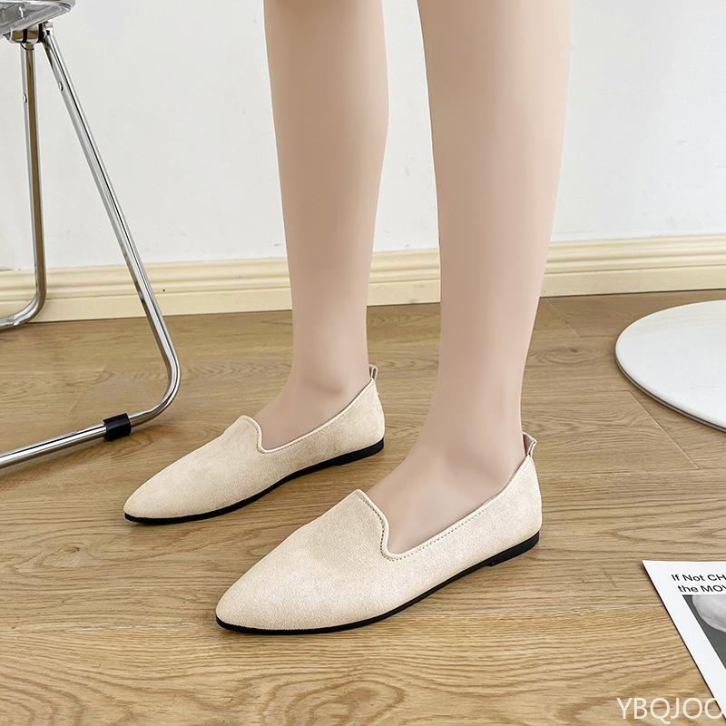 Shallow Mouth Comfort Women Shoes Fashion Slip On Lightweight Breathable Flats Women Soft Bottom Pointed Toe Boat Shoes