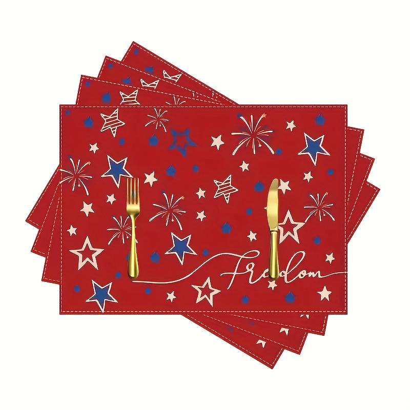 1 шт. Скатерти-подставки с американской звездно-полосатой символикой, Патриотические подставки под тарелки ко Дню памяти, Подходят для украшения вечеринок, кухни, ресторана