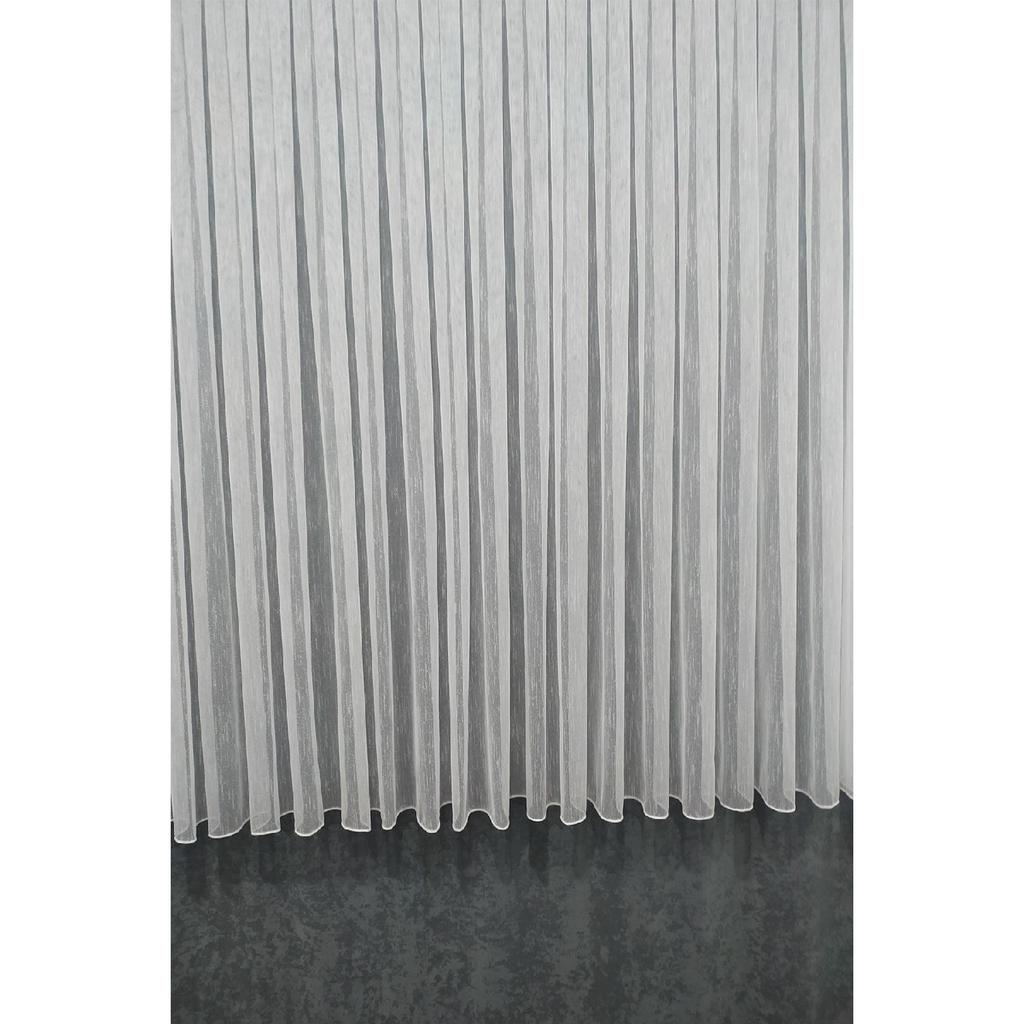 Honeycomb Top Slub Linen Patterned Ultra Draped Patterned Tulle Curtain 1 X 2 Sparse Pleated