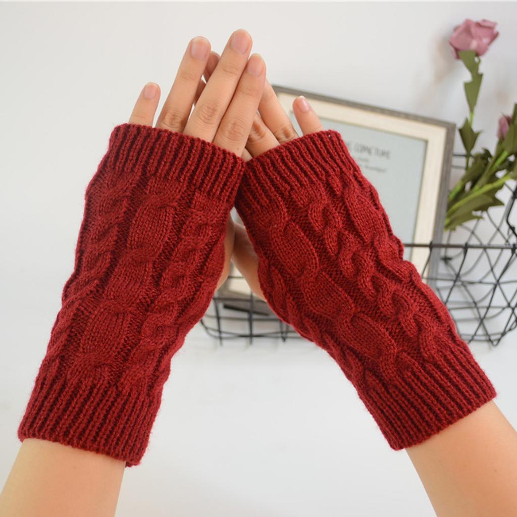 Women's Winter Knitted Stretch Keep Warm Riding Gloves With Mobile Phone