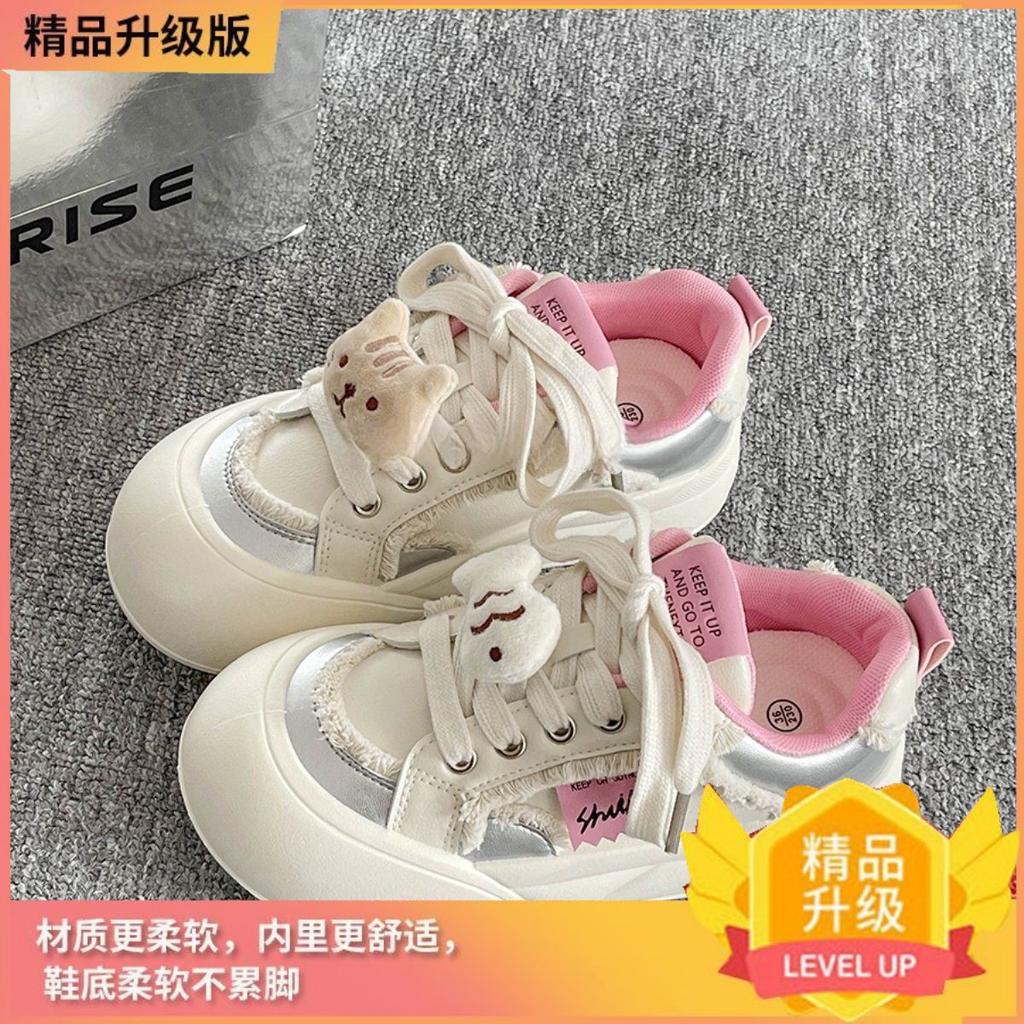 Popular Platform White Shoes Board Shoes Women's 2025 Spring and Summer New Niche Cheap Versatile Shoes Bread Shoes