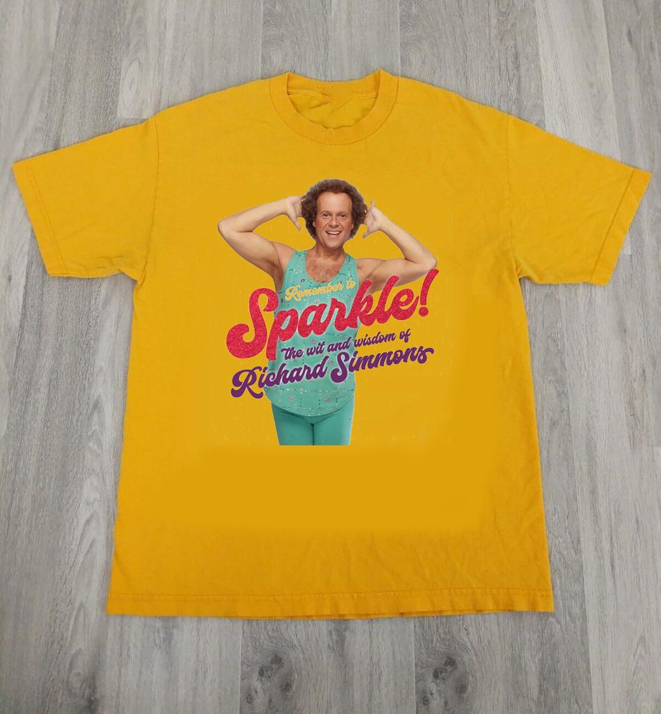Richard Simmons Remember to Sparkle Gold Adult Cotton Tee Shirt