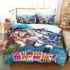 KonoSuba 3D Кавай Картонный Аниме Мягкий Комплект Пододеяльников для Взрослых Молодых Парней Спальни 2-местный 3-предметный Комплект Постельного Белья Мягкий Пододеяльник Комплект Постельного Белья