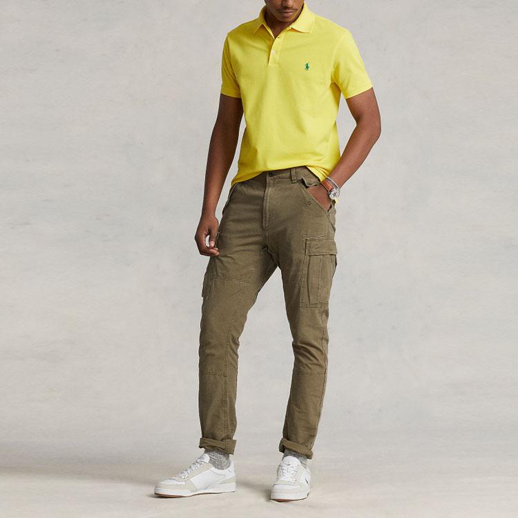 Polo Ralph Lauren Ss23 однотонный вышитый логотип свитер с коротким рукавом поло рубашка мужская желтая MNPOKNI1N822249-730
