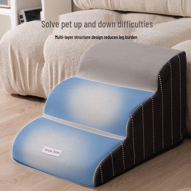 Pet Bedside Stairs for Small Dogs and Cats - Removable & Washable Steps
