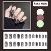 1 Set Women Girls Press-on Nails Cat Eye Effect Glossy Gel Fake Nails Full Cover Short False Nails Acrylic Nail Tips with Glue DIY Nail Art Kit