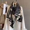 Новый принт Осенне-зимний шарф для женщин Пашмина Шали Накидки Теплое кашемировое одеяло Толстые палантины Леди Уличная Буфанда
