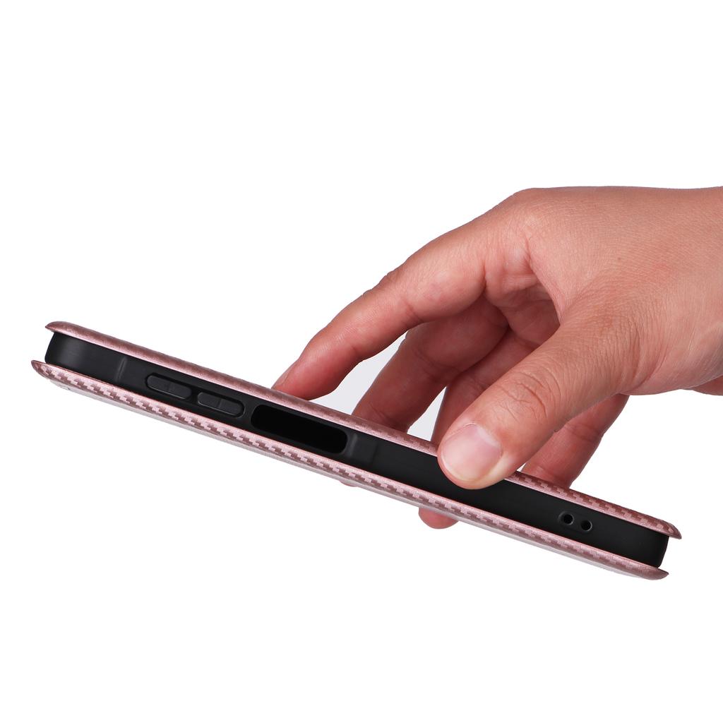 For Samsung Galaxy A07 4G Case Carbon Fiber Texture Drop-Proof PU Leather Phone Cover