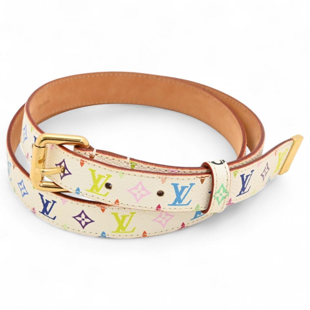 Оригинал LOUIS VUITTON Монограмма Мультиколор Ceinture Carre Ремень lv4417kk Б/у