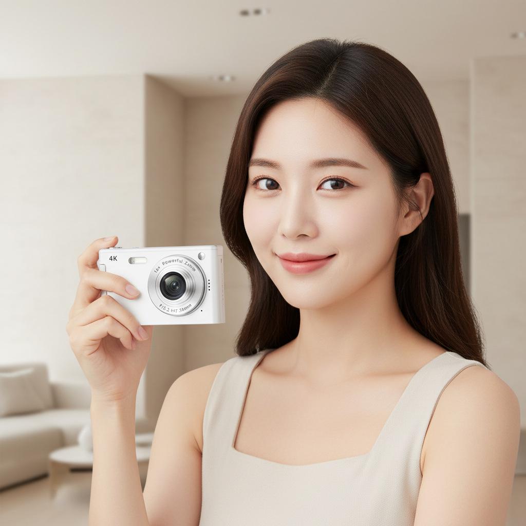 Retro 4K HD Digital Camera for Students - Portable Entry-Level Travel Cam