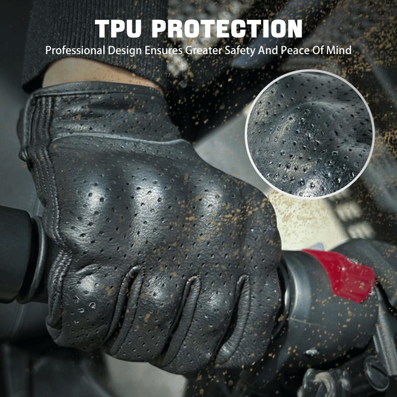 Retro Goat Skin Motorcycle Gloves Comfortable Flexible Protective Breathable Custom Logo OEM ODM Manufacturer