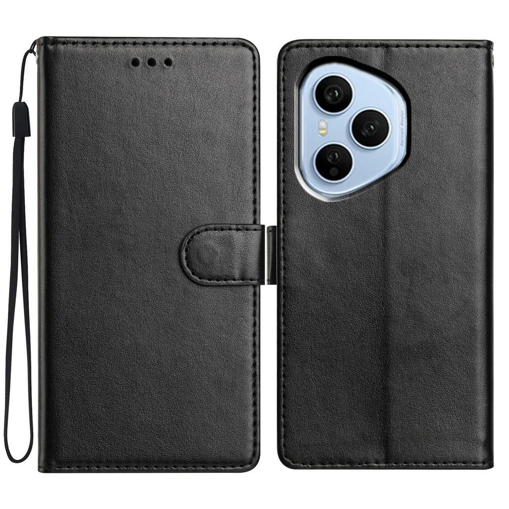 Для Honor 400 Pro 5G (Глобальный) Кожаный чехол-кошелек-подставка для телефона с удобным ремешком