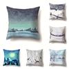 45x45cm Cartoon Fawn Snow Scene Pillow Cover Living Room Sofa Office Seat Car Waist Cushion   Home Decoration