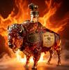 Стеклянный декантер в форме бизона, 350 мл. Прозрачная бутылка для хранения виски, вина, бренди. Настольный бар, элемент декора, роскошное украшение.