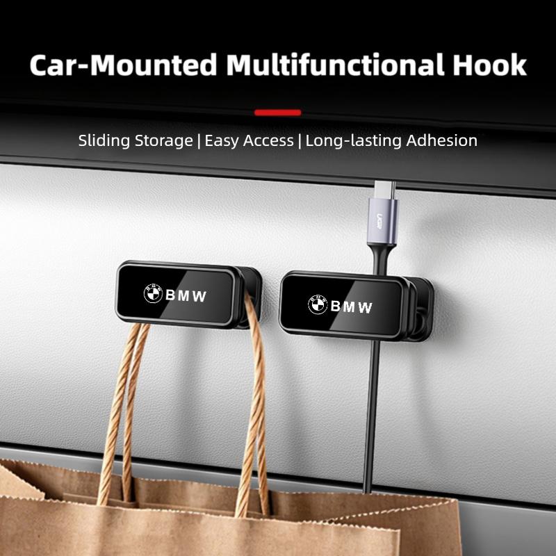 WCHT7 Metal Alloy Car Hook Randomly Pasted Storage Bracket Accessory For BMW 3 5 7 Series G11 G12 G30 G31 G32 G07 X3 X4 X5 X6 X7