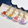 Retro Gold Oil Drop Snail Keychain Multi-Color Glitter Bag Pendant Light Luxury Niche Car Key Chain Versatile Pendant